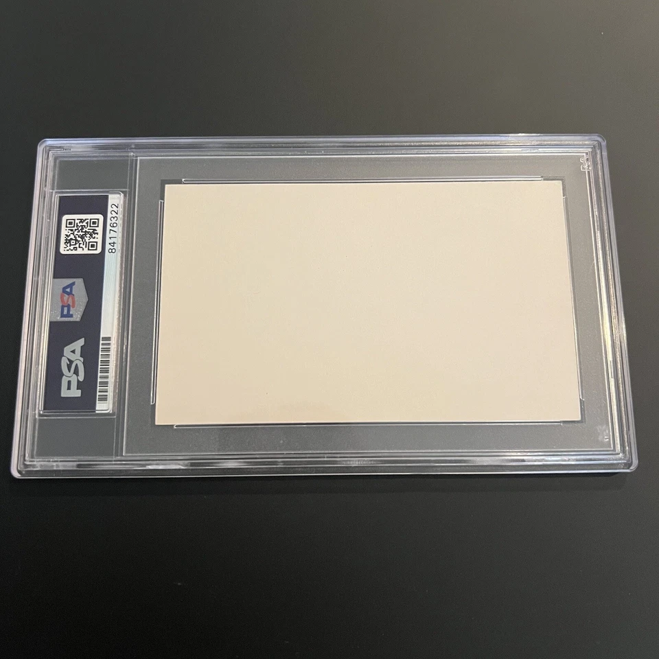 Rudy Miller Signed Index Card 3x5 PSA Slabbed Graded Mint 8 A’s - Image 2 of 2