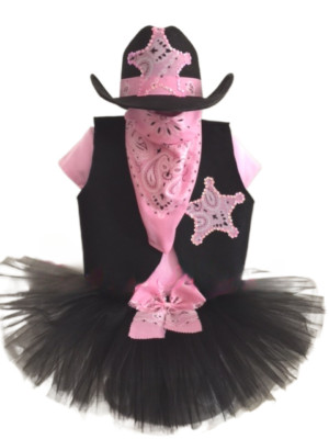 Black and Pink Cowgirl tutu set Custom Handmade Costume 5pc
