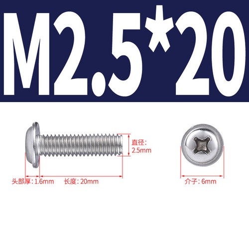 Linsenkopfschrauben mit Flansch Kreuzschlitz Edelstahl A2 V2A M2 M2.5 M3 M4 M5 - Picture 23 of 54