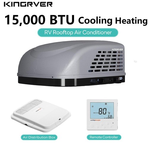 RV Air Conditioner 15,000 BTU 115V Heat Strip & Cooling 115V(AC) - With ...