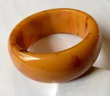 VINTAGE ORANGE BAKELITE BRACELET SIMICHROME TESTED H2