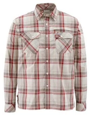 SIMMS KENAI LS SHIRT - Ruby Plaid - LARGE- NEW - Free Shipping
