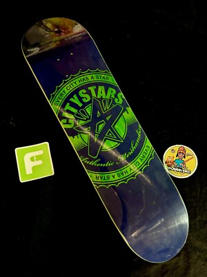 #ad #ad RARE City Stars Green Blue Star NOS Skateboard Deck Kareem Campbell In Shrink $179.99