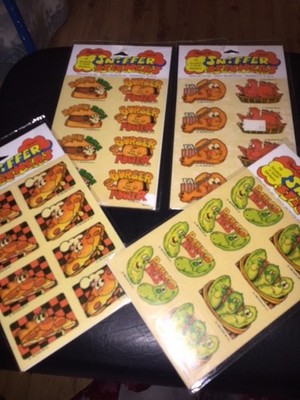 4 Vintage 1980's Paper Art Scratch & Sniff sticker sheets - please read !