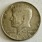 1968 D 40% Silver Kennedy Half Dollar Coin (50c)/Circulated/Denver/US Mint/JFK6