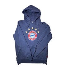 Sudadera con Capucha FC Bayern Munich Azul Marino Pullover Fútbol Fútbol Cresta Sudadera Talla L