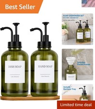Glass Soap Dispenser with Pump, Dish and Hand Soap Dispenser for Kitchen Bath...