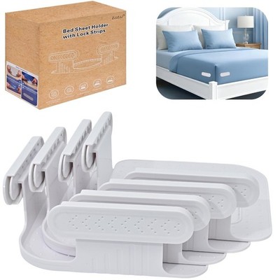 Upgrade Bed Sheet Holders Corners Durable Heavy Duty Fasteners White 4 PCS