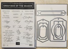 Stampin Up STAMP/DIE SET BUNDLE GREETINGS OF THE SEASON NEW, GORGEOUS FONTS