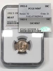 1952-S Roosevelt Dime NGC/PCGS/CAC Grading (CACG) MS67 - 1¢ auction NR