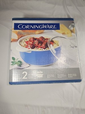 CorningWare Rhythms 2.5-quart round dish with a glass cover, NEW in Box.