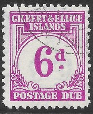 GILBERT & ELLICE IS. SGD6 1940 6d PURPLE POSTAGE DUE USED