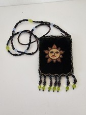 Beaded Coin Purse Sun Ray Deep Green Crossbody Girl