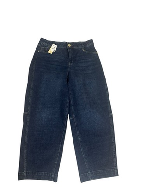 #ad NWT Democracy Barrel High Rise Stretch Ab Technology Dark Blue Modern Jean 8 $40.00