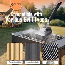 BBQ Grill Cleaning Brush & Scraper Heavy Duty Stainless Steel Bristles Barbecue