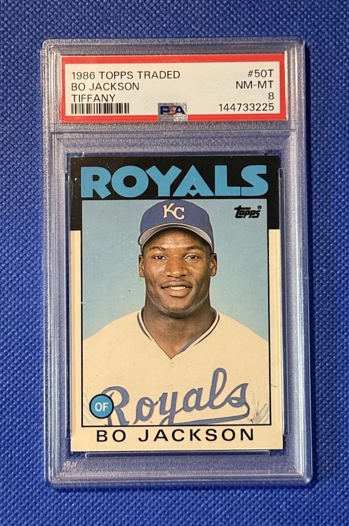 1986 Topps Traded TIFFANY #50T Bo Jackson PSA 8 GRADED Rookie RC L380