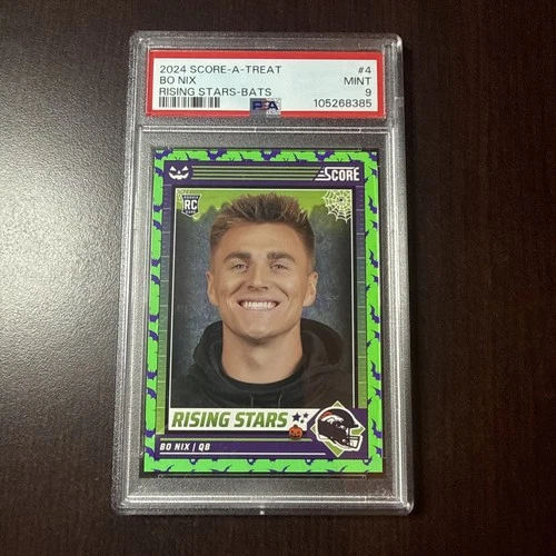 2024 Panini Score-A-Treat - Rising Stars Bo Nix #4 Green Bats (RC) PSA 9