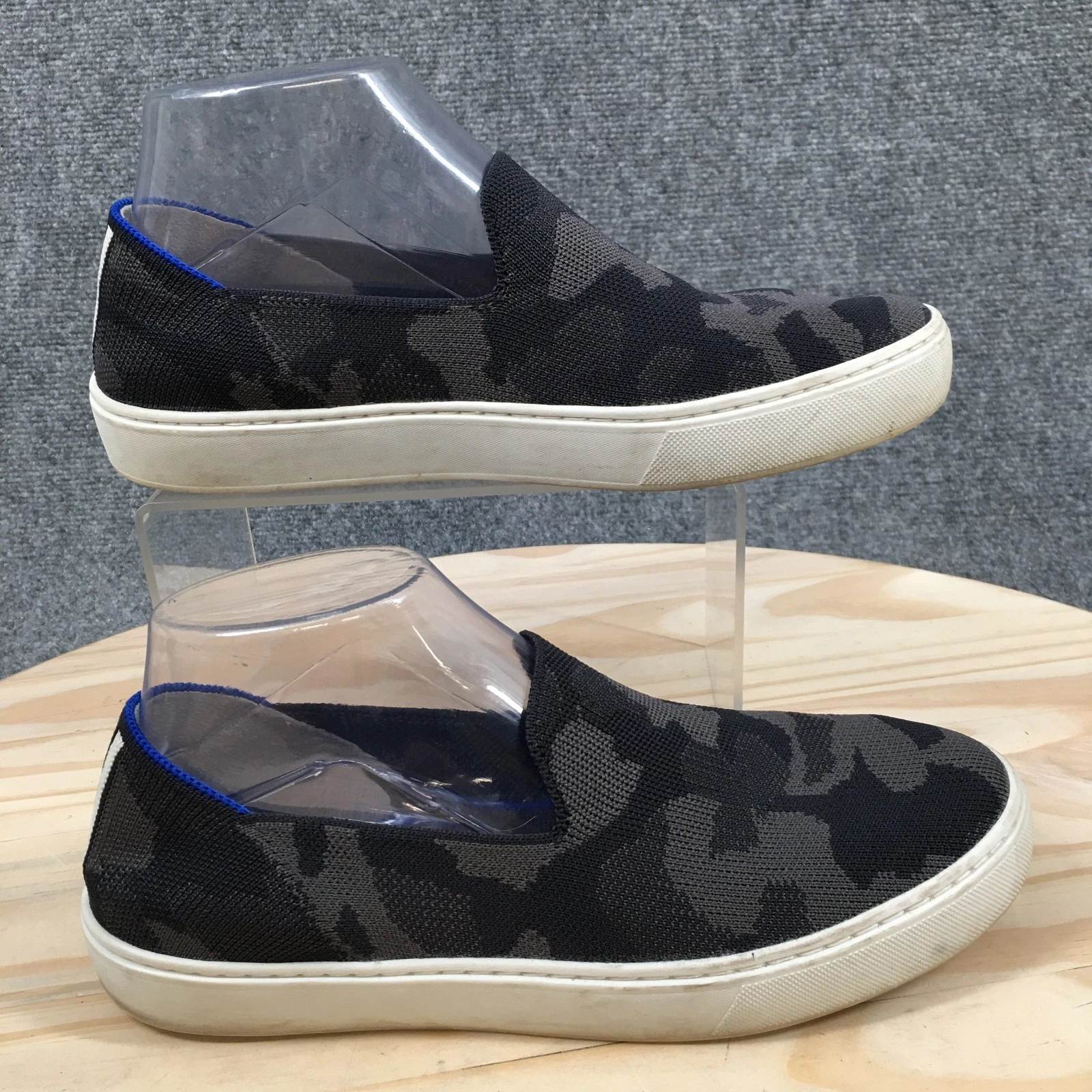 Rothys Shoes Womens 8 The Original Slip On Sneakers Camoflauge Black Casual