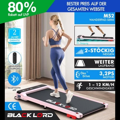 BLACK LORD Laufband Elektrisch Tretmühle Zuhause Büro Fitnessstudio Steigung