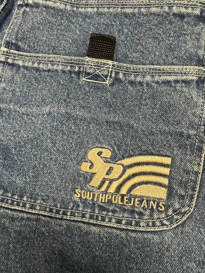 Pantalones Cortos De Colección Southpole Denim Para Hombre Talla 33 Azul Jean Pantalones Cortos Sueltos Y2K Rap Skater Foto 3 de 4