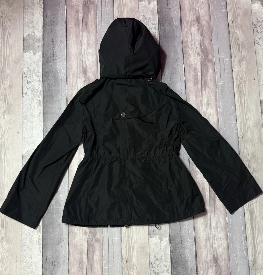 Burberry London Cinched Rain Coat With Hood Women’s Uk 12 Genuine Designer — 第 2/4 张图片