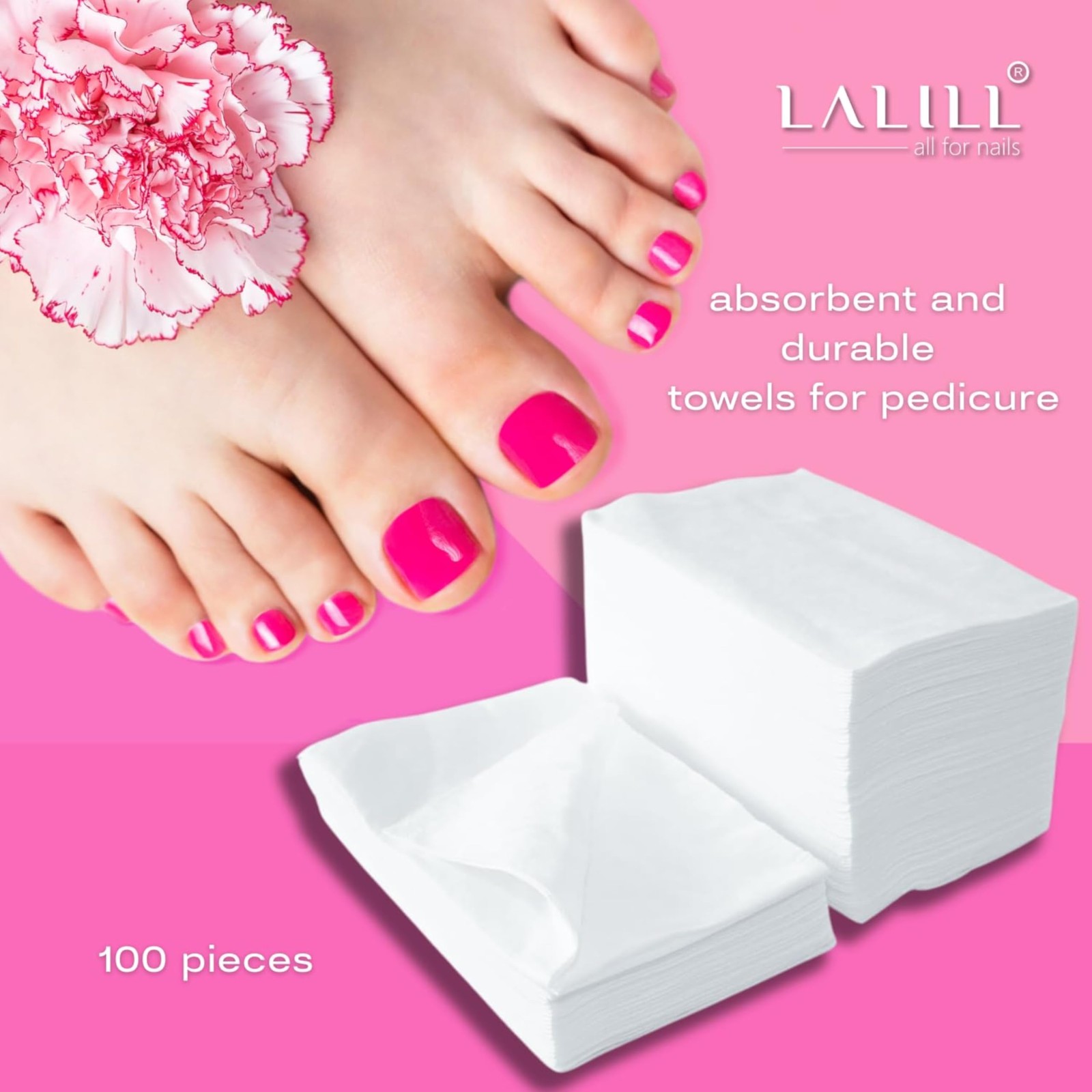 Serviettes blanches à usage unique pour soins spa et pédicure à domicile - Pack de 100