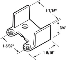 Prime-Line 16104 White Nylon Pocket Door Slide Guide 1-15/16 L x 3/4 H in.