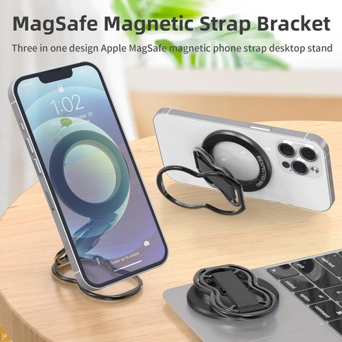 Magnetyczny-Telefon-Uchwyt-Stojak-z-Pasek na palce 4-w-1 Magnetyczny uchwyt pierścieniowy Kicks... - Zdjęcie 2 z 9