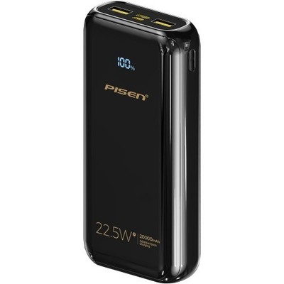 Pisen 20000mAh Portable Charger 22.5W PD Fast Charge USB-C Power Bank for iPhone