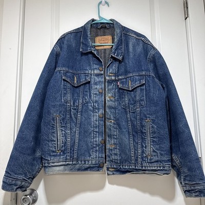 Vintage 90s Levis Blanket Lined Denim Trucker Jacket 70506-0316 Mens USA 48 (XL)