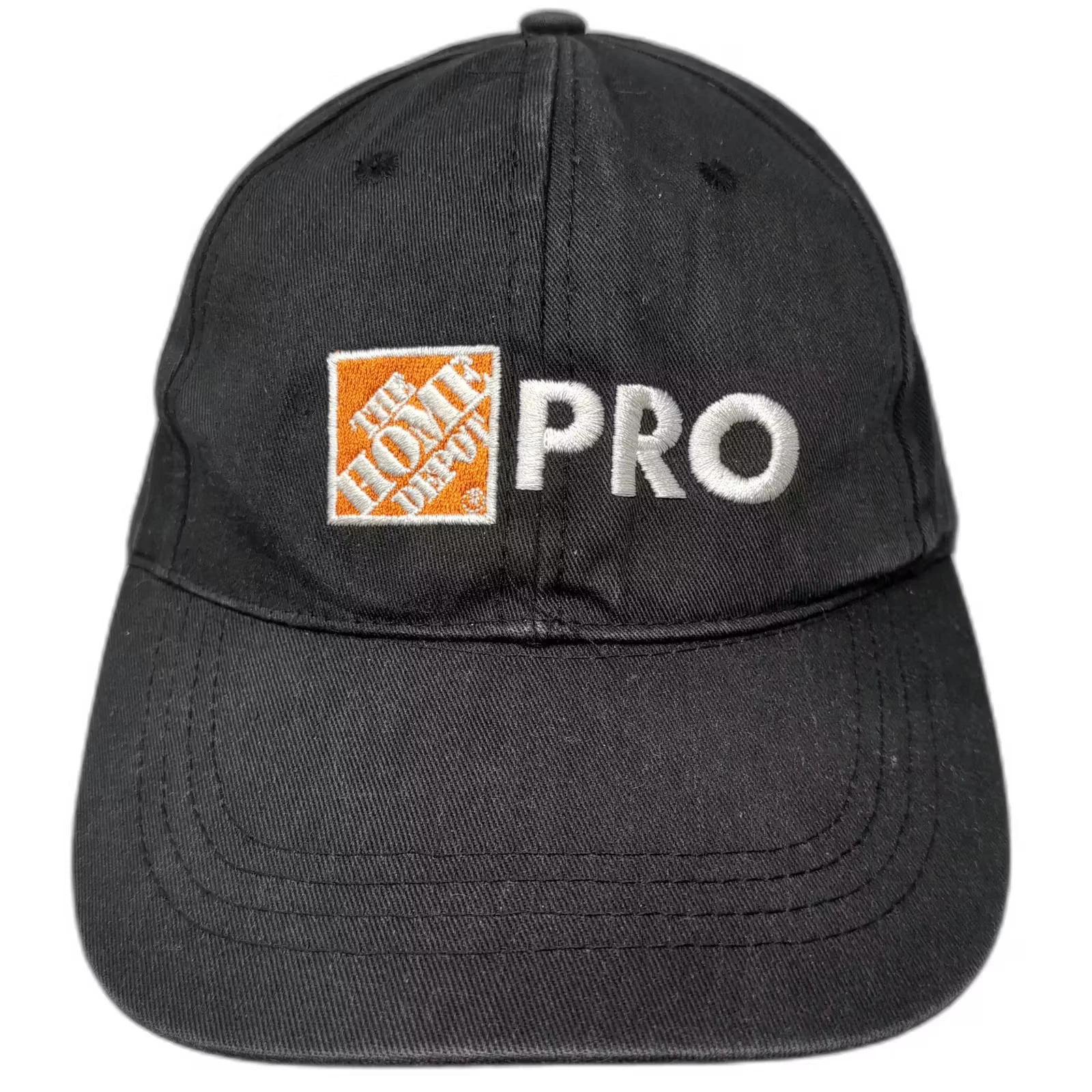 The Home Depot PRO Baseball Cap Black OS Hat Adjustable Embroidered Logo Cotton