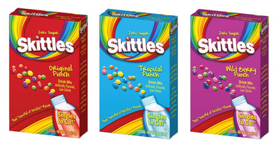 Skittles Singles to Go Drink Mix Variety Pack Bundle Original Punch, Tropical Pu
