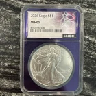 2026 American Silver Eagle MS-69 NGC - 1 Oz FINE SILVER - BULLION COIN - Purple