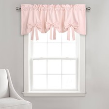 18"x52" Melody Bow Valance Blush Pink - Lush Décor: Window Valance, Solid