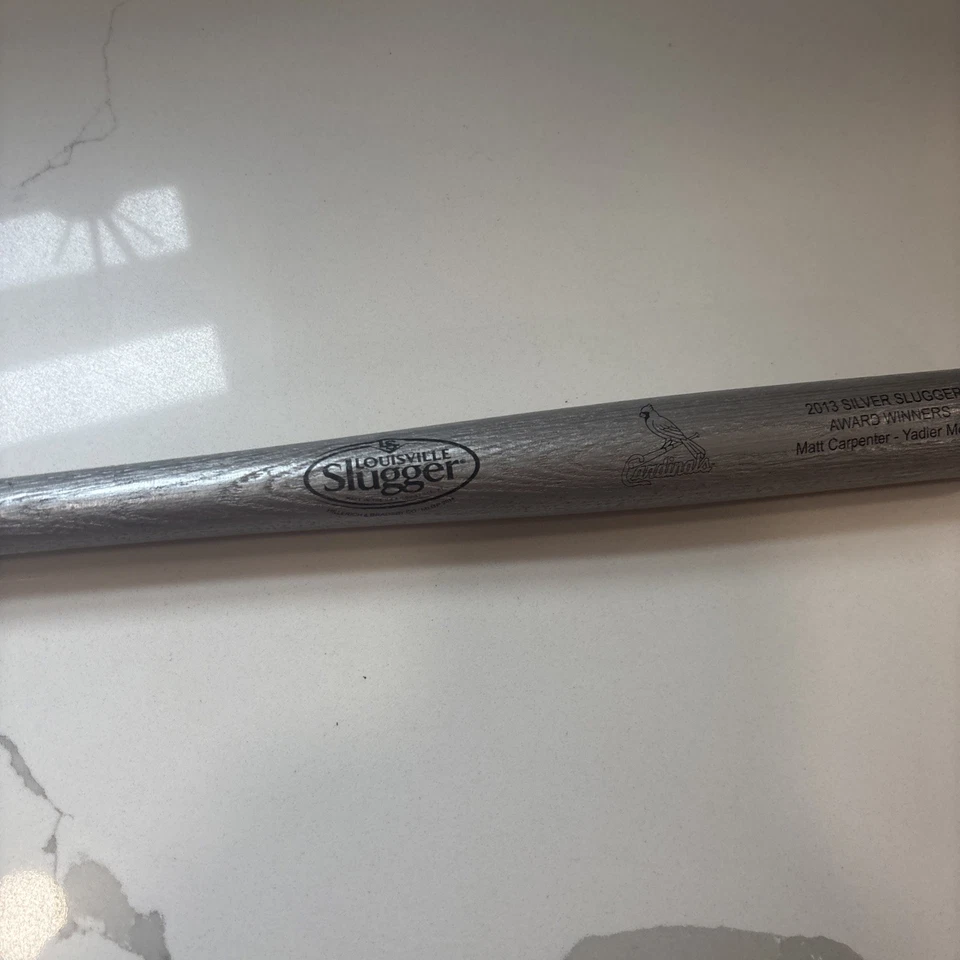 2013 Yadier Molina Matt Carpenter Silver Slugger 18" Mini Bat STL Cardinals SGA  - Image 3 of 4
