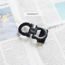 Salvatore Ferragamo Alloy Belt Buckle for 34-35mm leather strap-Dark Silver