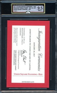 Donald Trump President 2017 US Inauguration Ceremony Red Pass ICERT 9.5