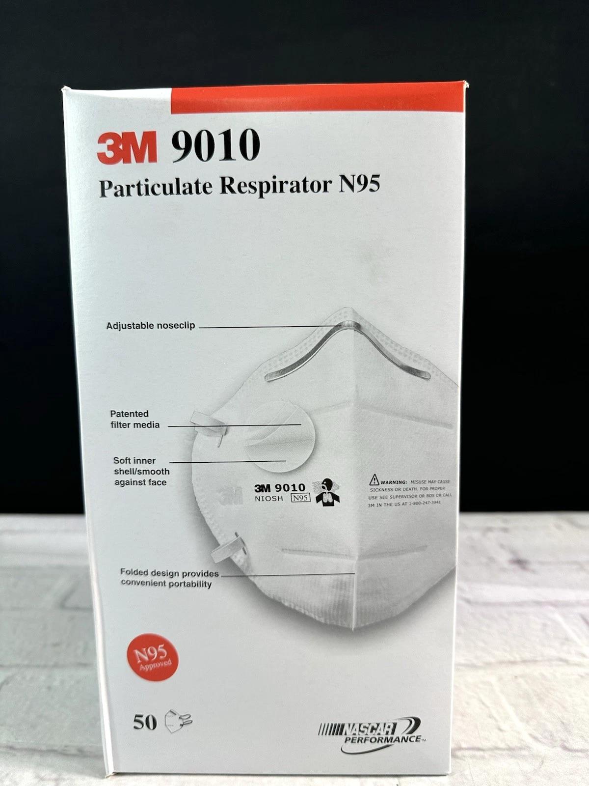 3M 9010 N95 NIOSH Protective Disposable Face Mask CDC Approved Respirator 50 pak