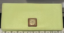 Gently Used Dooney  Bourke Slim Flap Leather Wallet - Light / Pale Green