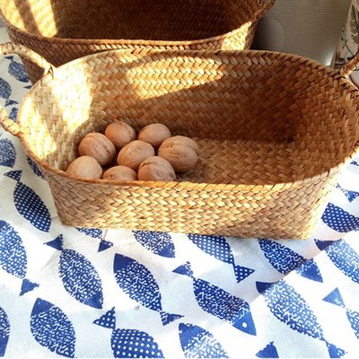  Rattan Aufbewahrungskorb Handgeflochtener Blumenkorb Mehrzweckkorb