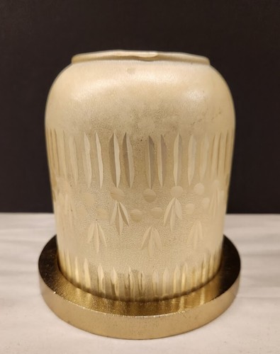 Anthropologie LILLIANE Hurricane Blown Glass Etched Candle Holder IVORY - NIB - Picture 7 of 7