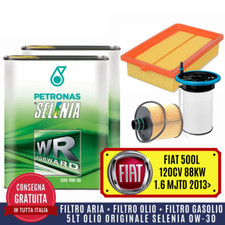 KIT TAGLIANDO FIAT 500L 1.6 MULTIJET 120CV 2015  + 5 LITRI OLIO SELENIA WR 0W-30