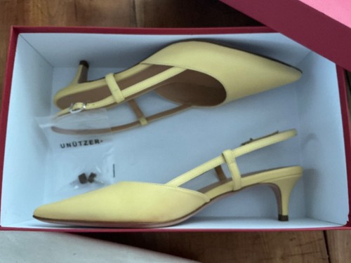 Unützer Kittenheels Slingback Pump 9317 Spitze Nappa Lime NP495€ - Bild 5 von 13