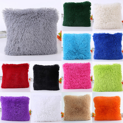 18" Soft Fur Plush Square Throw Pillow Cases Home Decor Sofa Waist Cushion Cover 18" Soft Fur Plush Square Throw Pillow Cases Home Decor Sofa Waist Cushion Cover