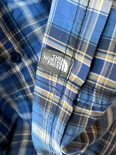 The North Face Boy’s Youth Medium Blue Plaid Short Sleeve Button Up Shirt - Picture 8 of 10
