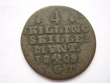Norway 1809 silver 4 Skilling SKILLE= MYNT NF