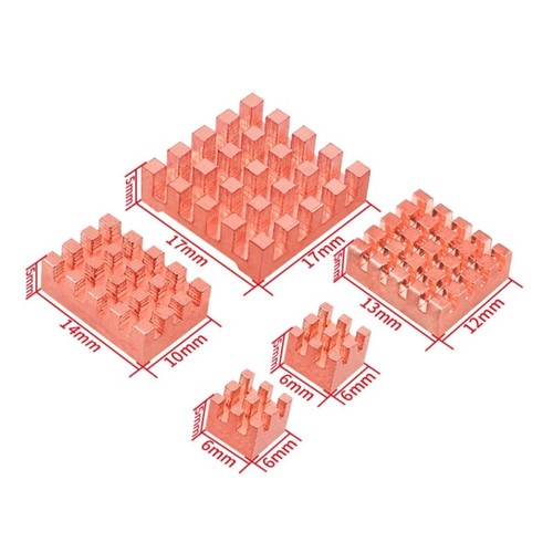 Copper Heat Sink Aluminum Heatsinks Passives Cooling Pad for RPI 5 - Afbeelding 8 van 8