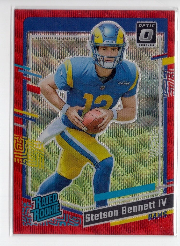 2023 Panini Donruss Rated Rookie Stetson Bennett #358 Optic Preview Red Wave