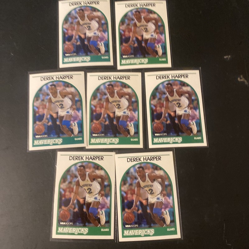 1989 NBA Hoops Derek Harper #184 Dallas Mavericks Lot Of {7}