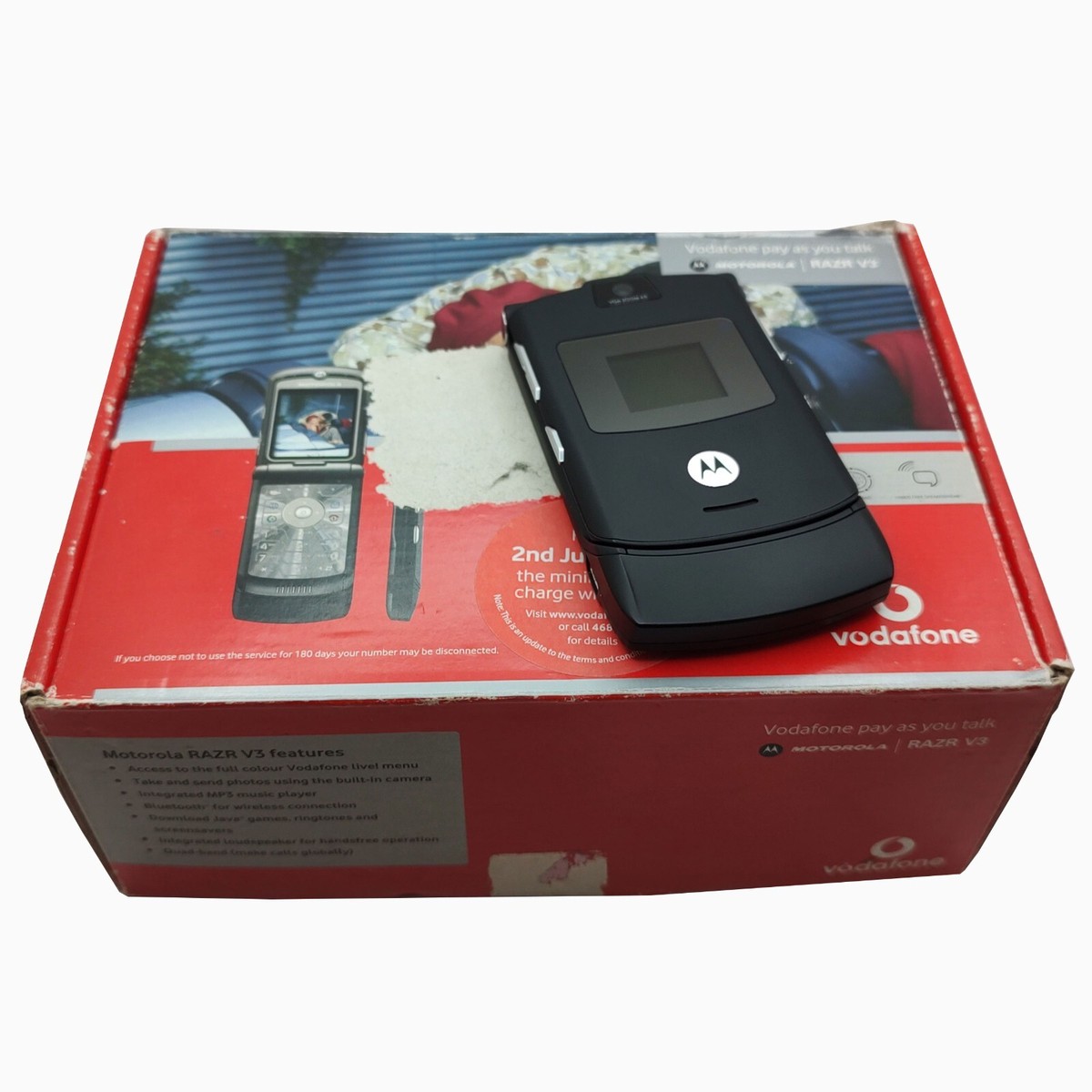 Motorola RAZR V3 Black 2G Single Sim 5.5MB MQ4-4411G22 Factory